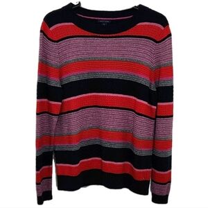 Tommy Hilfiger Women's XL Striped Longsleeve Sweater Lightweight Runs Small